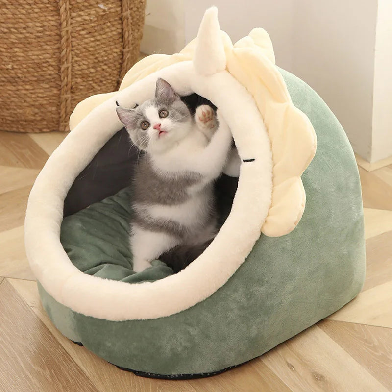 Snuggle Tunnel Pet Cave – Plush Cozy Bed for Cats & Small Dogs