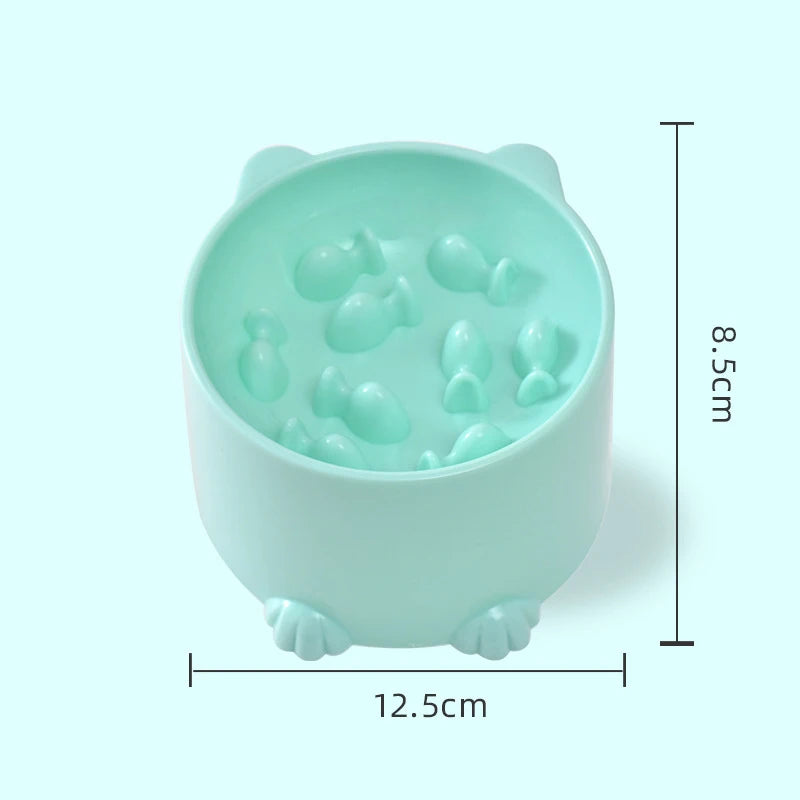 Elevated Slow-Feeding Cat Bowl (Anti-Choking & Neck-Friendly)
