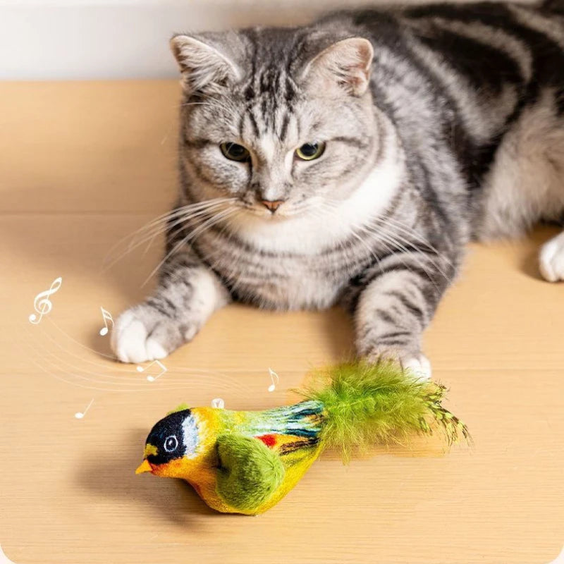 🐦🐛Chirpy Bird Interactive Cat Toy