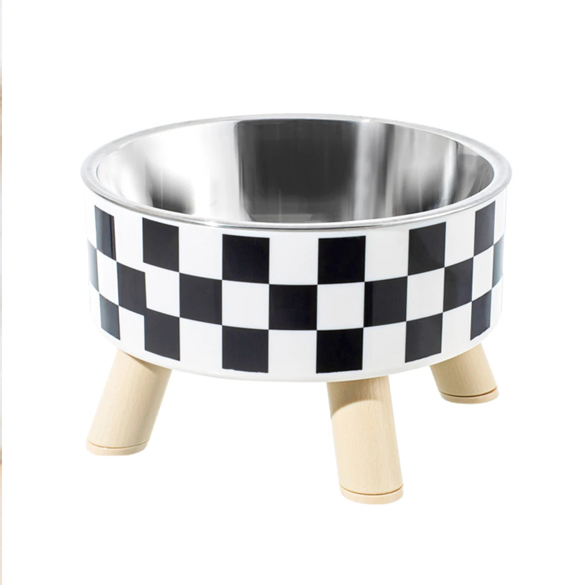 Elevated Stainless Steel Pet Bowl with Decorative Stand
