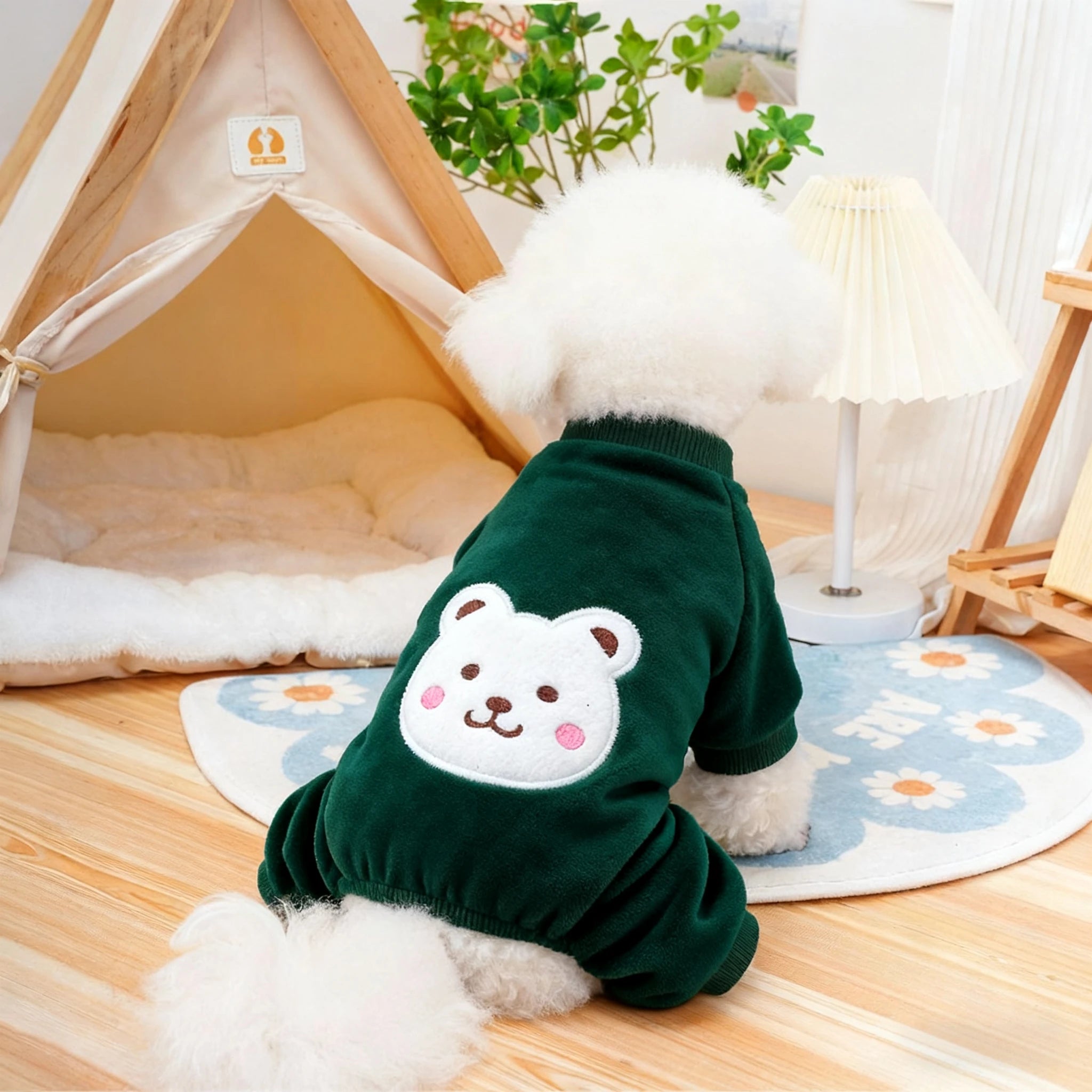 Cozy Bear Stripe Pet Jumpsuit