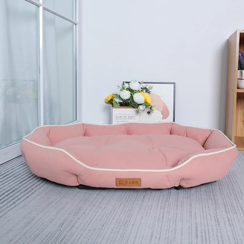 Cozy Corduroy Pet Sofa Bed – Soft Washable Nest for Dogs