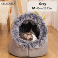 KEMORELA Winter Cat Bed – Self-Warming Cozy Cave House for Indoor Cats & Small Pets, Soft Plush Kennel Hut with Non-Slip Base