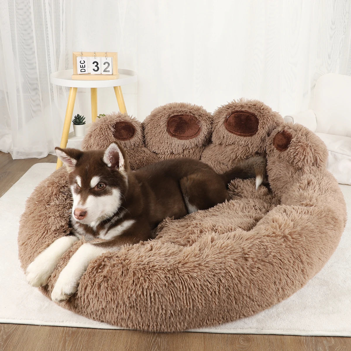 Ultra-Fluffy Calming Pet Bed – Warm Donut Nest for Dogs & Cats