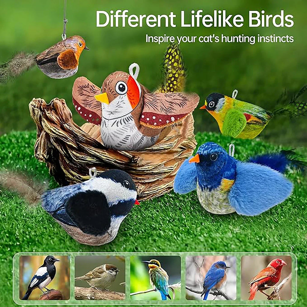 Chirpy Bird Interactive Cat Toy (Touch-Activated)