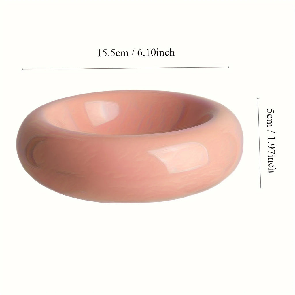 Donut-Shape Ceramic Cat Bowl