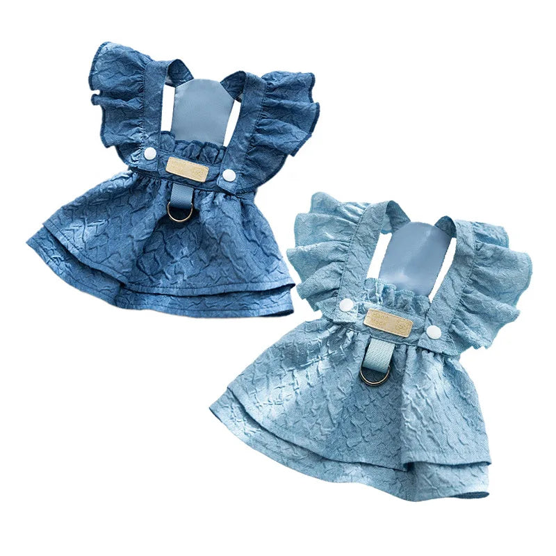 Denim Dog Dress with Leash Ring (Spring/Summer) 💙🐾