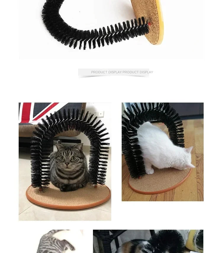 Self-Grooming Cat Arch with Scratching Base