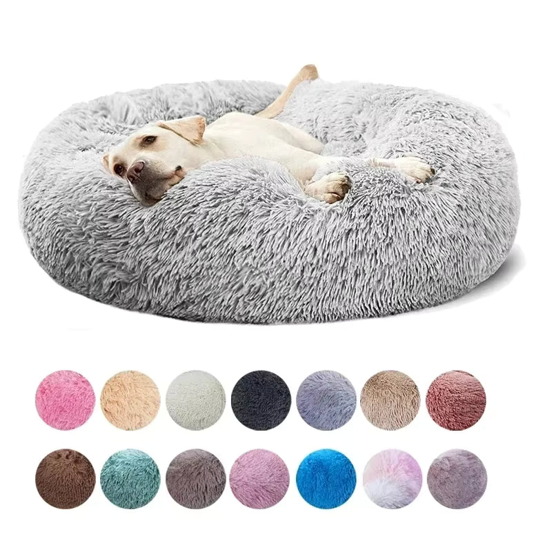 Super Soft Plush Pet Bed – Washable Calming Donut Bed for Cats & Dogs, Cozy Winter Sleeping Nest