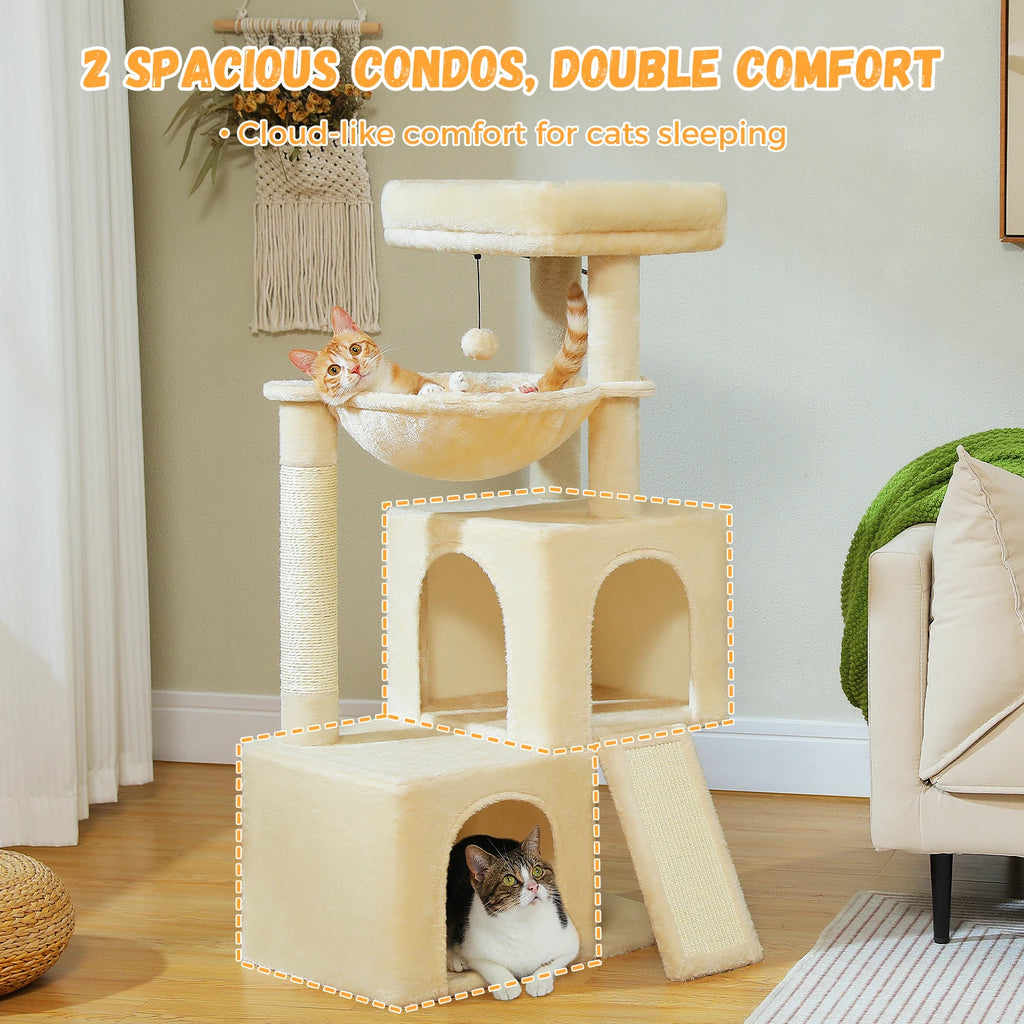 All-in-One Cozy Climbing & Resting Tower for Indoor Cats