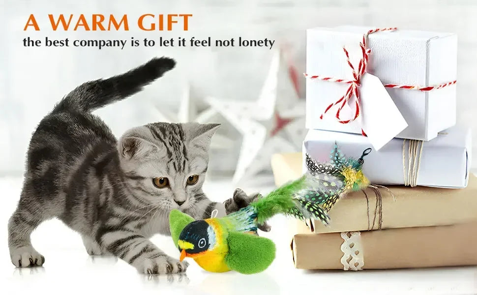 Chirpy Bird Interactive Cat Toy (Touch-Activated)