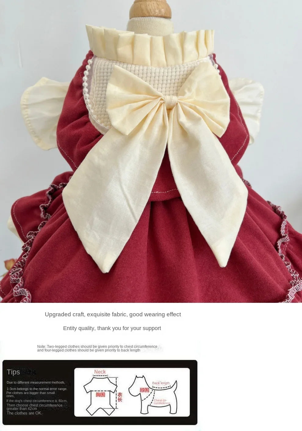 Lolita Bow Princess Dress for Cats & Small Dogs 🎀👑 (100% Cotton)