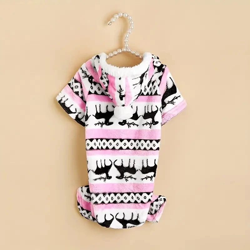 Cozy Reindeer Fleece Pet Pajamas