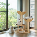 3-Tier Natural Wood Climbing & Rest Tower for Indoor Cats
