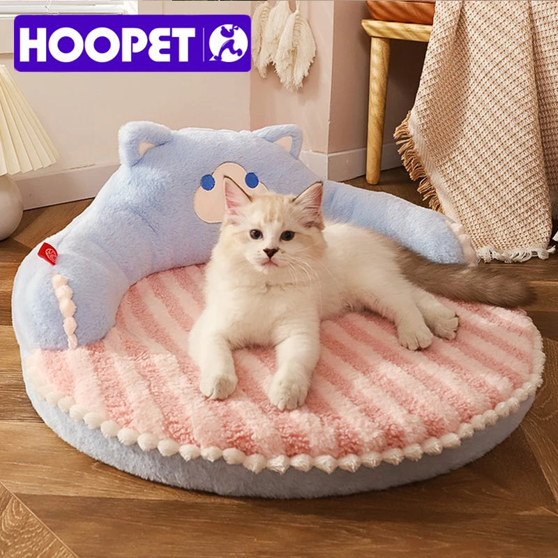 Kitty Cloud Velvet Bed Mat with Pillow Backrest (Cozy Winter Nap Pad) ☁️🐾
