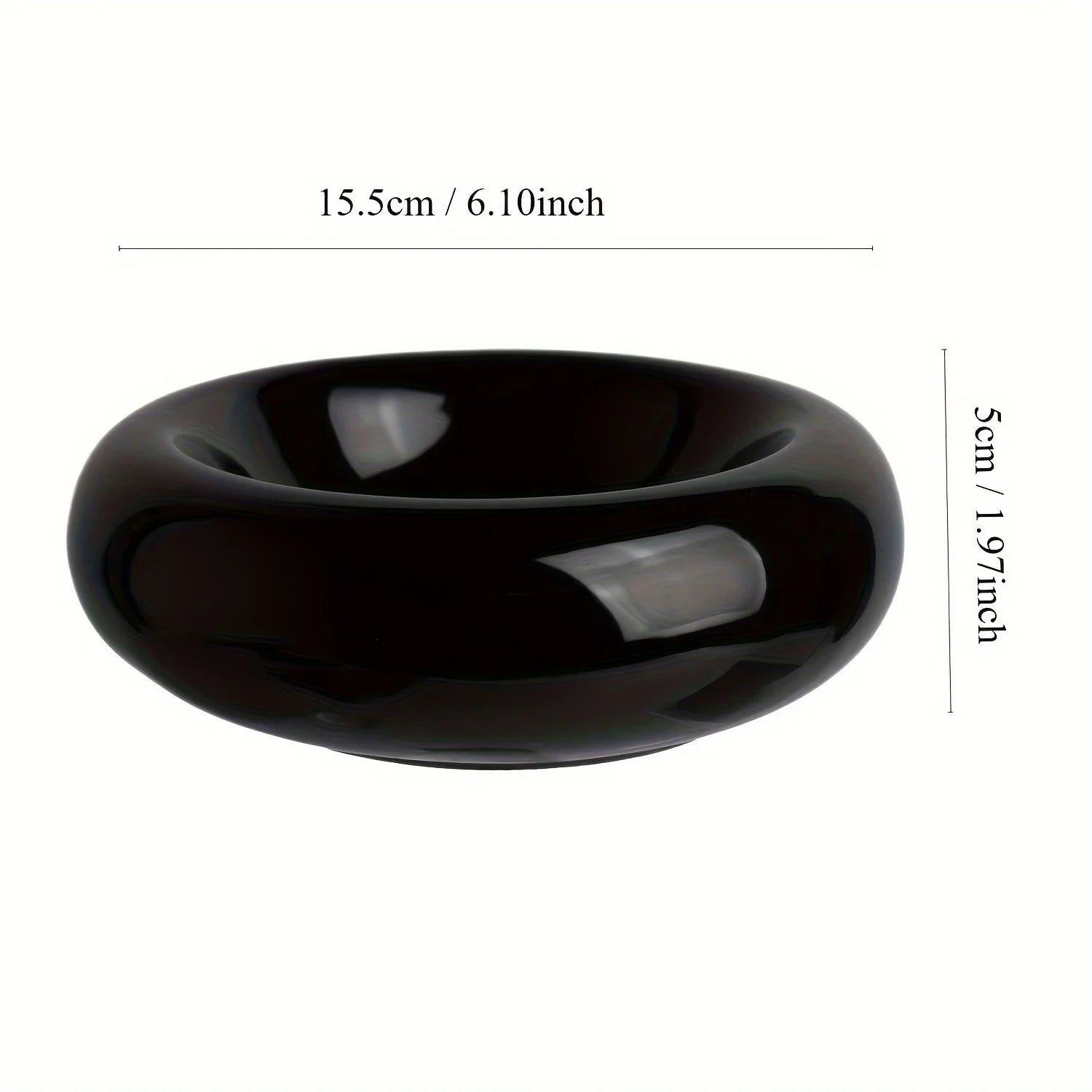 Donut-Shape Ceramic Cat Bowl