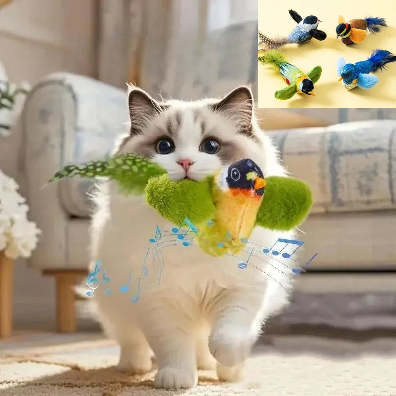 🐦🐛Chirpy Bird Interactive Cat Toy