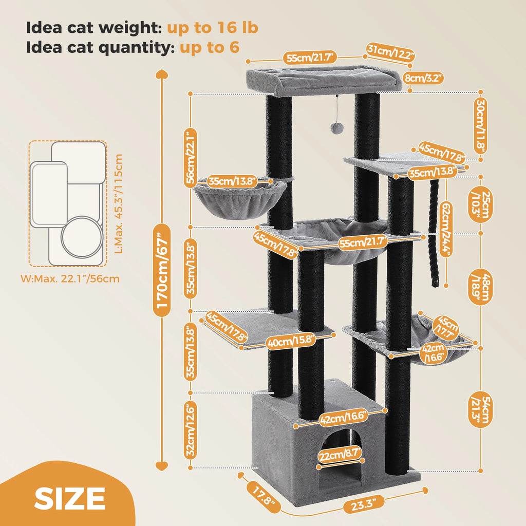 Extra-Large Climbing Tower for Big & Multi-Cat Homes