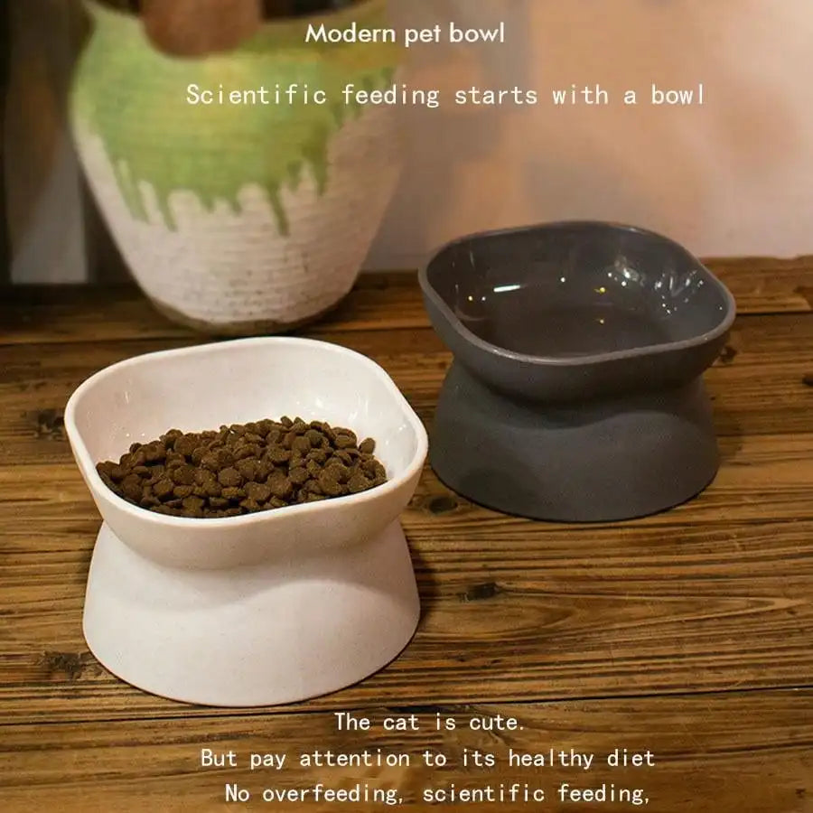 Anti-Rollover, Wide-Opening Feeding Bowl for Cats