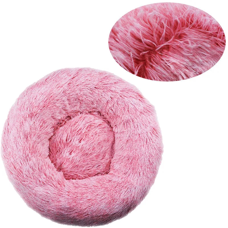 Ultra-Soft Calming Plush Pet Bed – Round, Washable Comfort Bed for Cats & Dogs