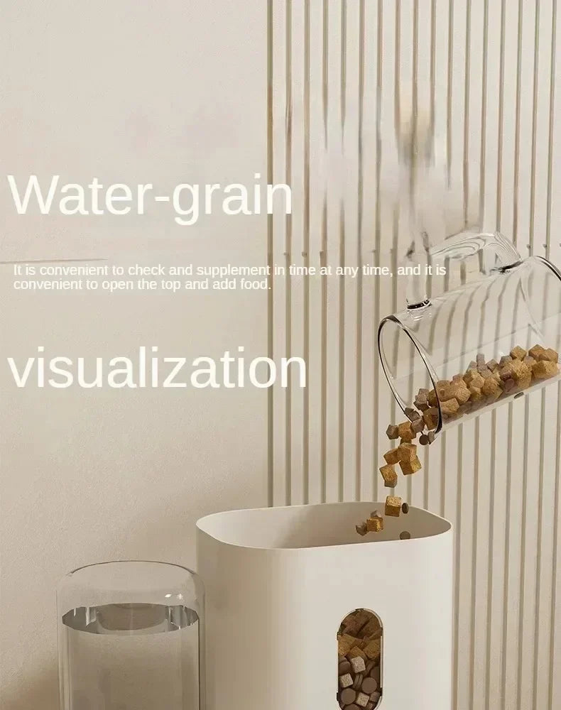 Gravity-Fed Automatic Food & Water Feeder for Cats & Dogs