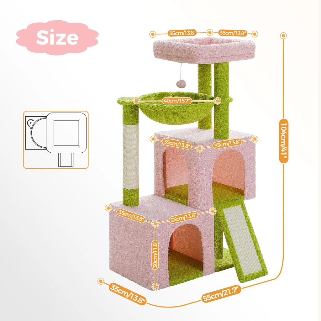 All-in-One Cozy Climbing & Resting Tower for Indoor Cats