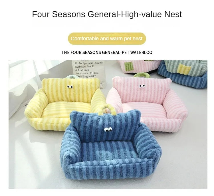 Mini Sofa Pet Bed (Cozy Linen Couch for Small Dogs & Cats) 🛋️🐾
