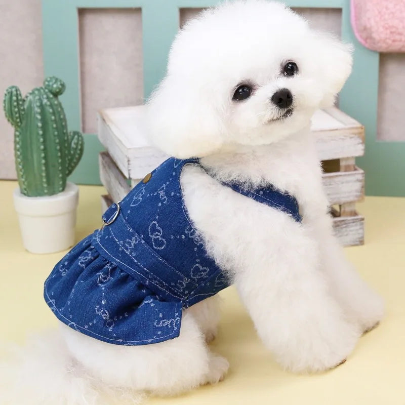 Denim Harness Dress for Small Dogs (Spring/Summer) 💙👗🐾