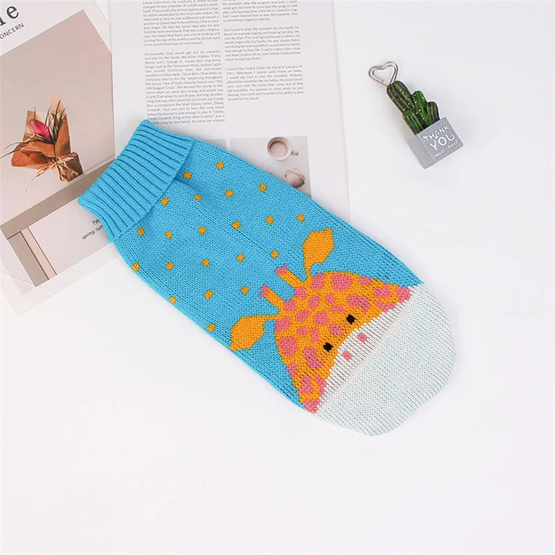 Warm Cartoon Cat Sweater for Cats & Kittens – Winter Knit Pullover