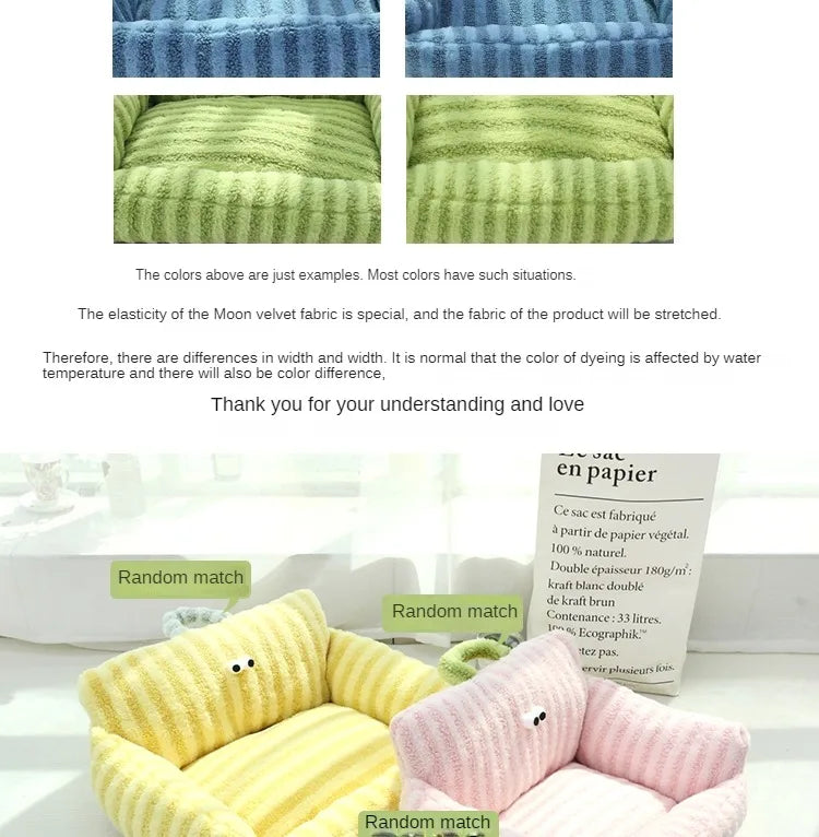 Mini Sofa Pet Bed (Cozy Linen Couch for Small Dogs & Cats) 🛋️🐾