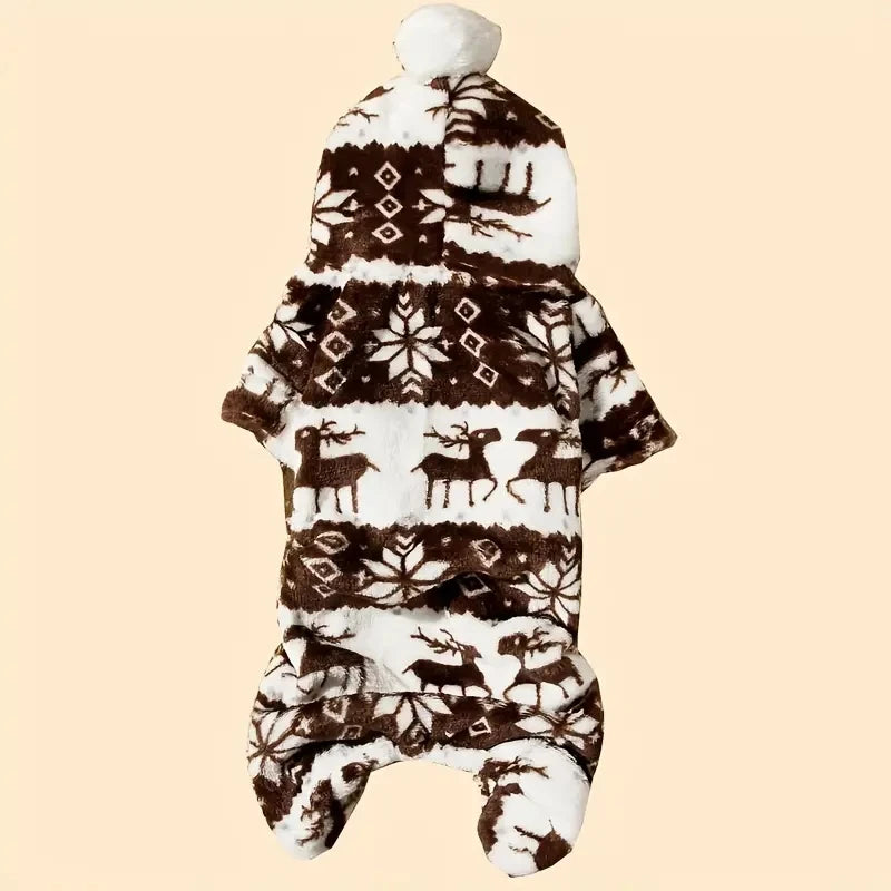 Cozy Reindeer Fleece Pet Pajamas