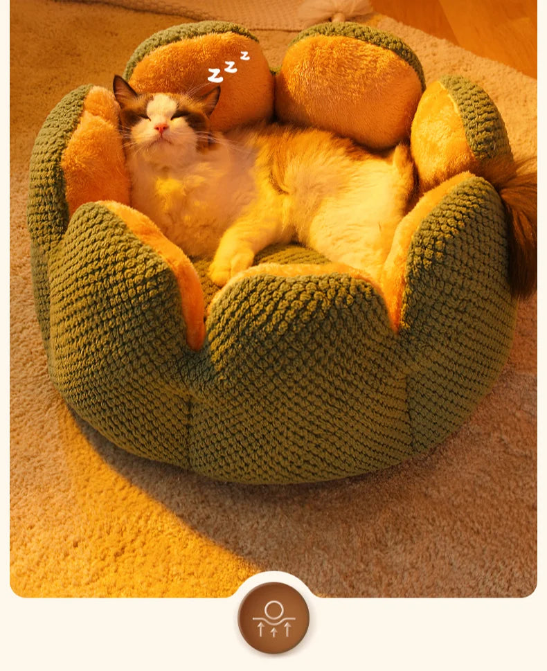 Cactus Flower Cat Bed (Plush Pet Nest for Cozy Naps) 🌵🌸🐱
