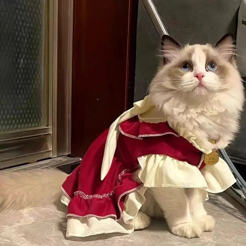 Lolita Bow Princess Dress for Cats & Small Dogs 🎀👑 (100% Cotton)