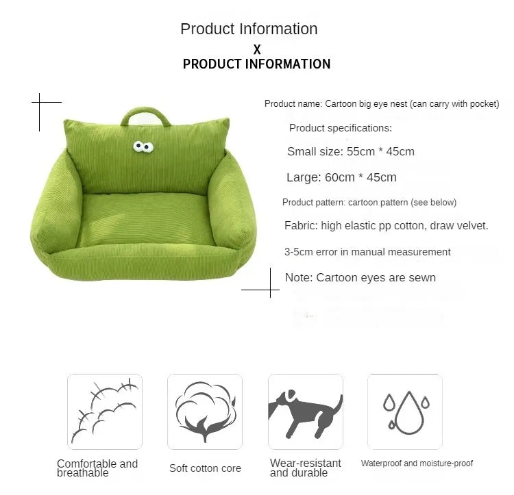 Mini Sofa Pet Bed (Cozy Linen Couch for Small Dogs & Cats) 🛋️🐾