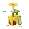 Sunflower Cat Tree Tower – Plush Velvet Cat Condo, Cozy Nest, Scratch Post & Flower Perch