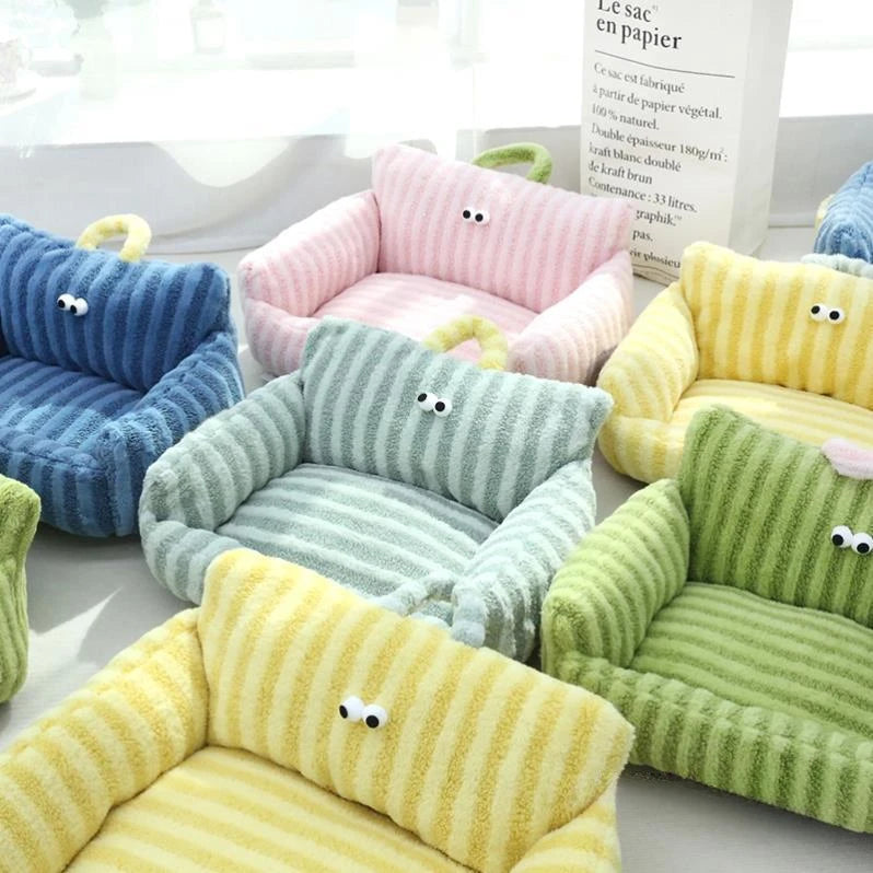 Mini Sofa Pet Bed (Cozy Linen Couch for Small Dogs & Cats) 🛋️🐾
