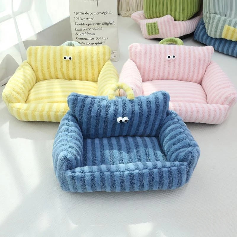 Mini Sofa Pet Bed (Cozy Linen Couch for Small Dogs & Cats) 🛋️🐾