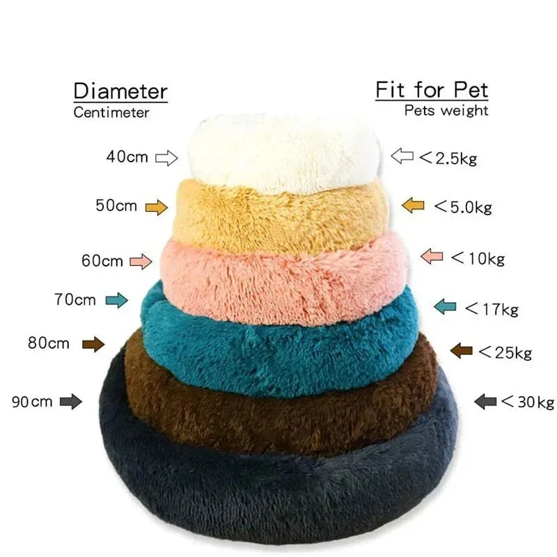 Ultra-Soft Calming Plush Pet Bed – Round, Washable Comfort Bed for Cats & Dogs