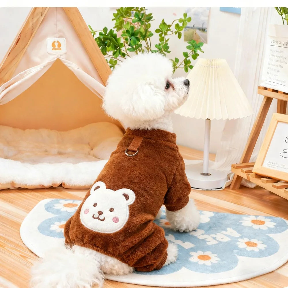 Cozy Bear Stripe Pet Jumpsuit