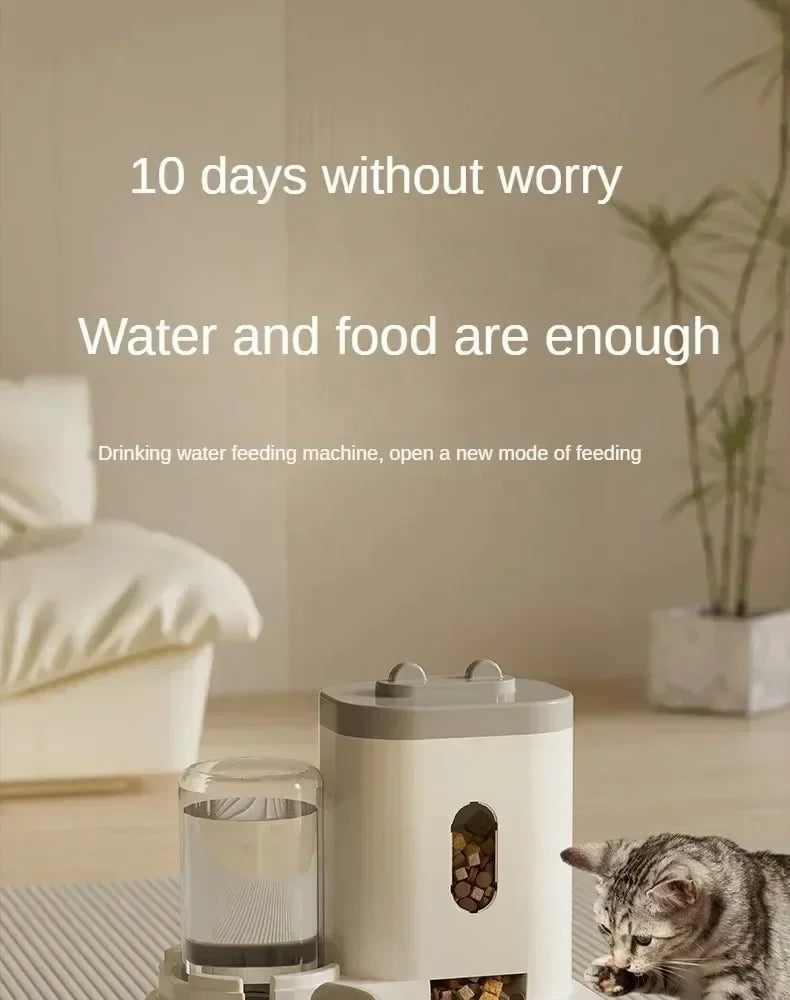 Gravity-Fed Automatic Food & Water Feeder for Cats & Dogs
