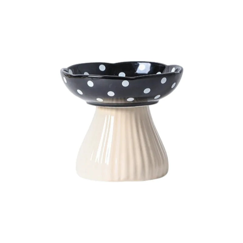 Mushroom-Shaped Elevated Cat Bowl