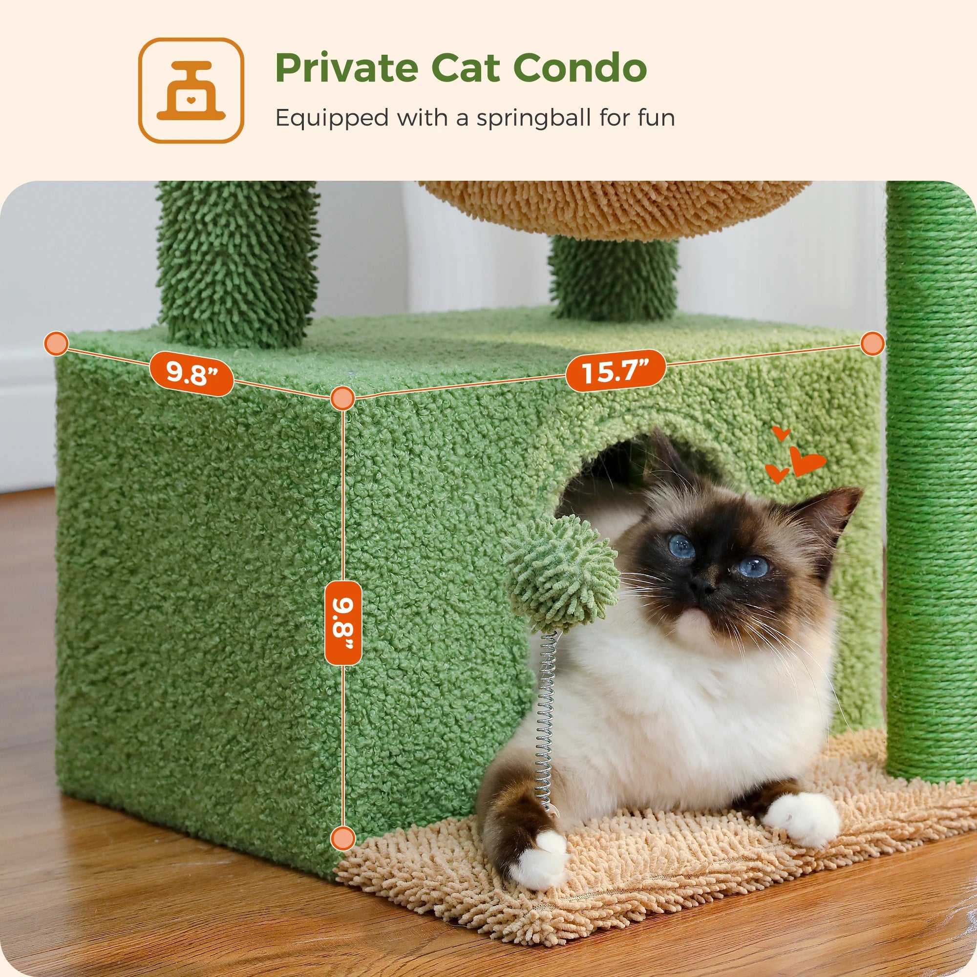Compact 4-in-1 Climbing & Rest Tower for Indoor Cats