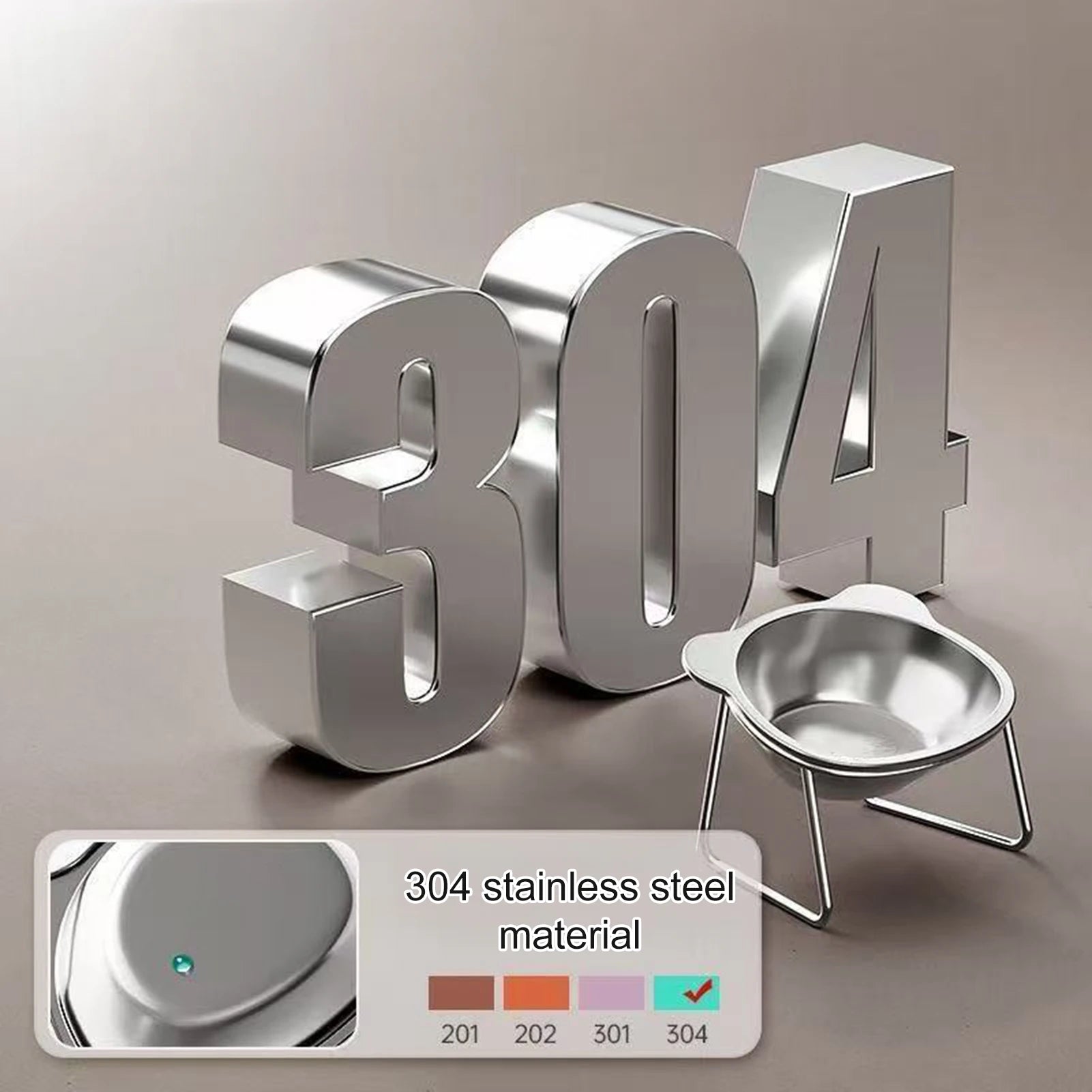 Elevated Stainless Steel Pet Bowl with Stand