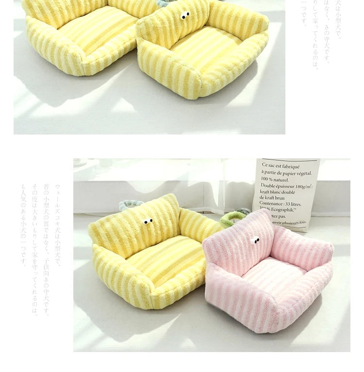 Mini Sofa Pet Bed (Cozy Linen Couch for Small Dogs & Cats) 🛋️🐾