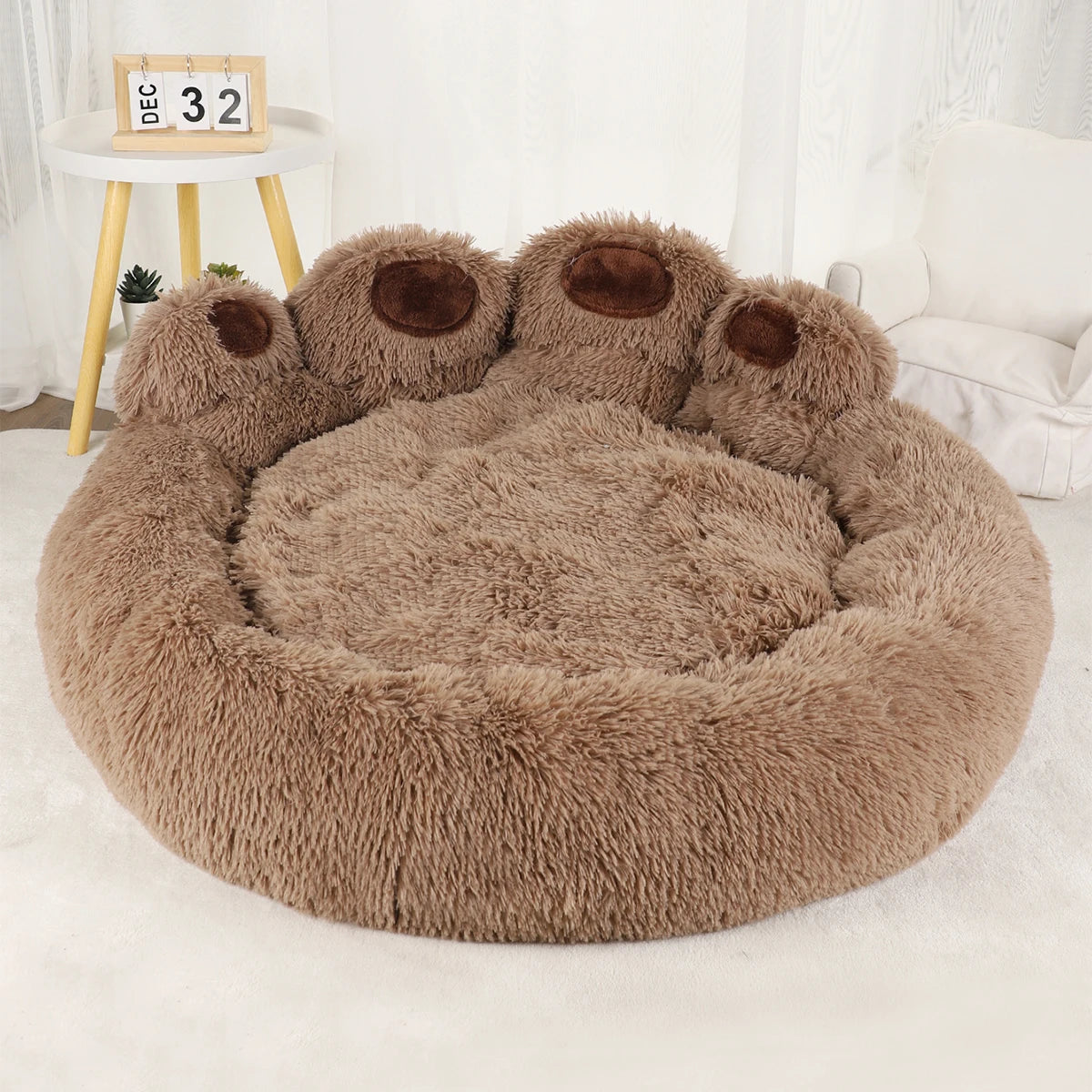 Ultra-Fluffy Calming Pet Bed – Warm Donut Nest for Dogs & Cats