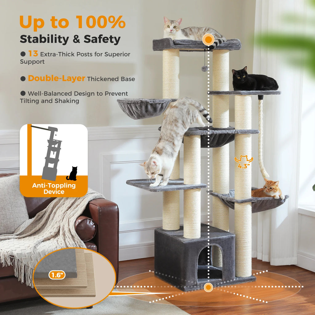 Extra-Large Climbing Tower for Big & Multi-Cat Homes