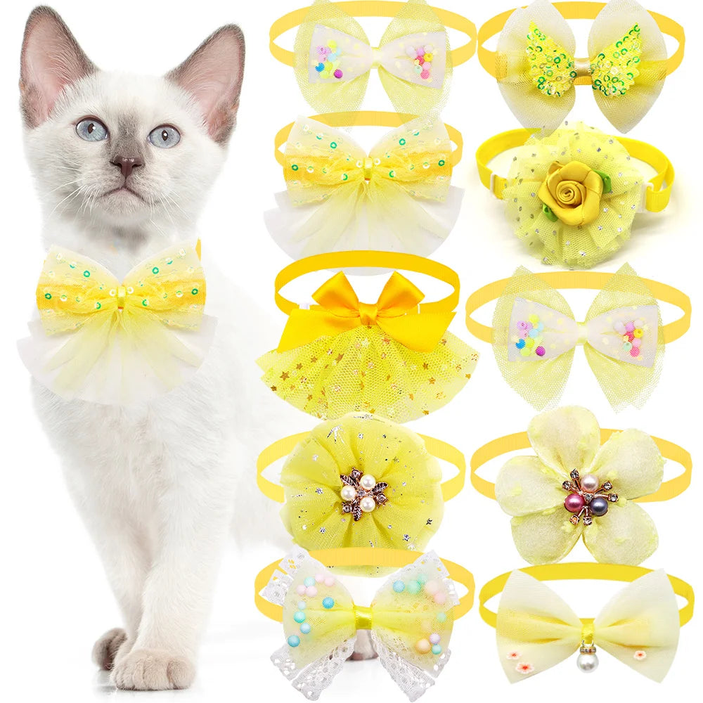 Lace Bow Collar Charms Set – 10pcs