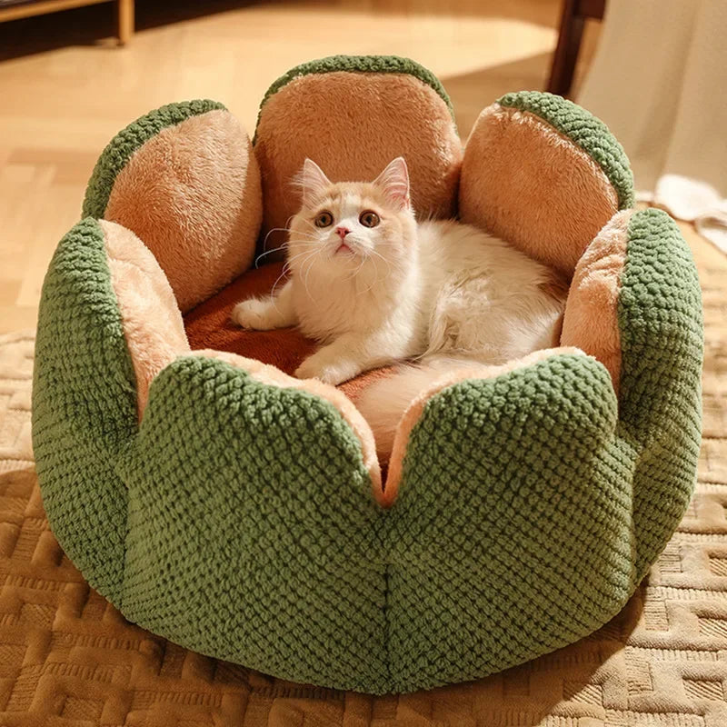Cactus Flower Cat Bed (Plush Pet Nest for Cozy Naps) 🌵🌸🐱