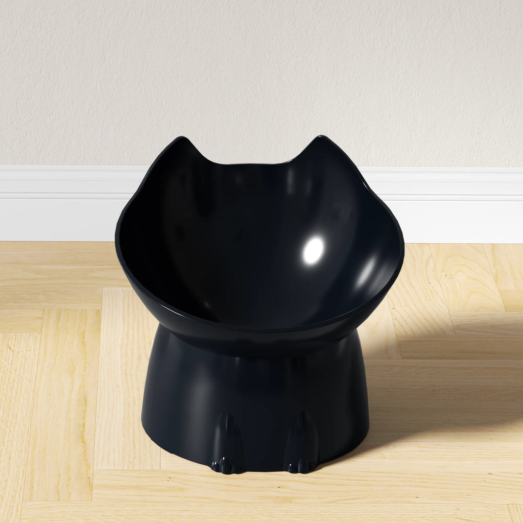 Elevated Whisker-Friendly Cat Bowl with Anti-Tip Base