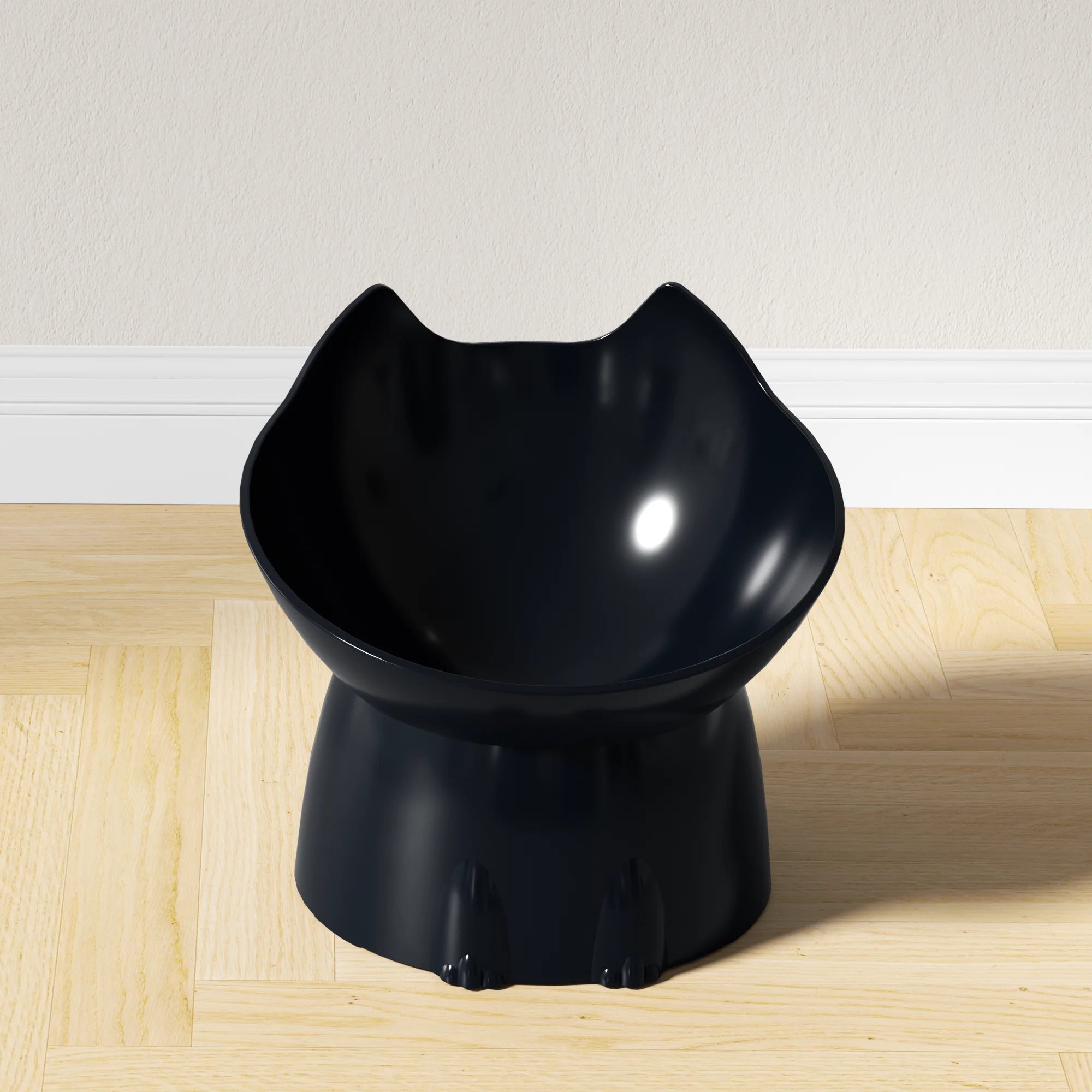 Elevated Whisker-Friendly Cat Bowl with Anti-Tip Base